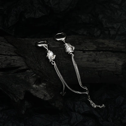 Boucle d'oreille à longue chaîne en perles baroques E1111, 1 pièce