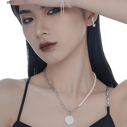 Collier chaîne torsadée de perles baroques N1033