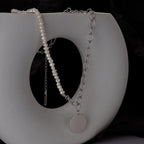 Collier chaîne torsadée de perles baroques N1033