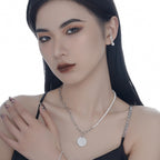 Collier chaîne torsadée de perles baroques N1033