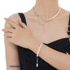Bracelet à maillons irréguliers en perles baroques B1020