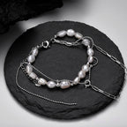 Bracelet chaîne de perles baroques B1029