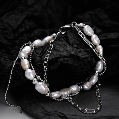 Bracelet chaîne de perles baroques B1029