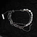 Bracelet multi-chaînes perles baroques B1035