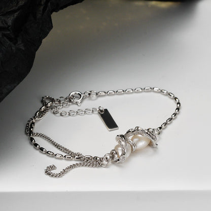 Bracelet à pampilles en perles baroques B1000