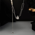 Collier de perles baroques à chaîne dessinée N1032