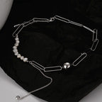 Collier de perles baroques à chaîne dessinée N1032