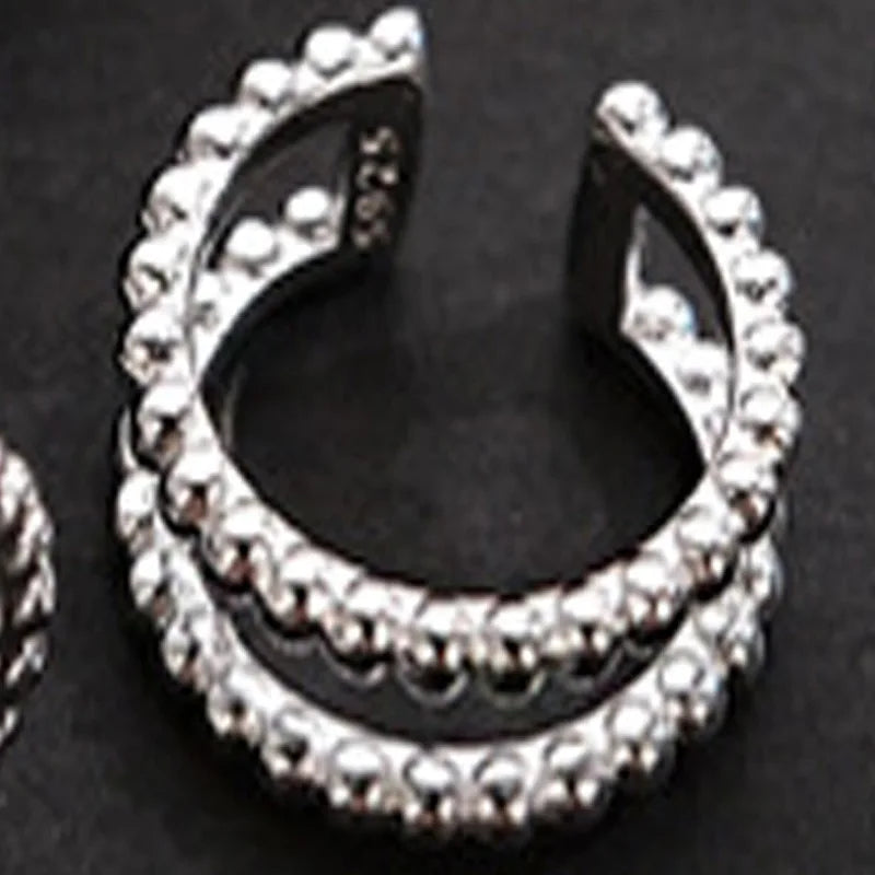 Boucle d'Oreille Clip en Fil Perlé E1102, 1 Pièce