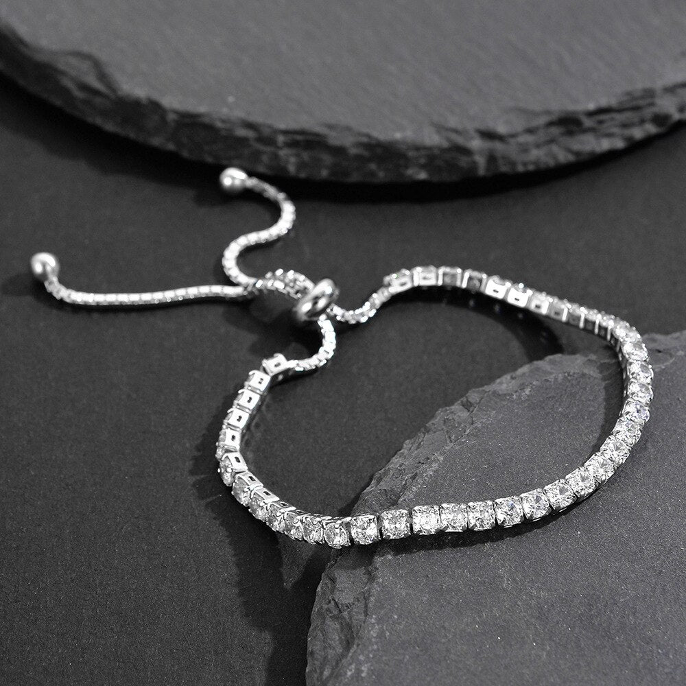 Bracelet à chaîne coulissante Bling CZ B1013