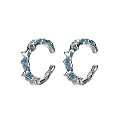 Manchette d'Oreille Effet Écorce en Émail E1113, 1 Pièce