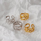 Boucle d'Oreille Clip en Filigrane Tressée E1099, 1 Pièce