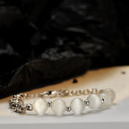 Bracelet chaîne torsadée dessiné œil de chat B1007