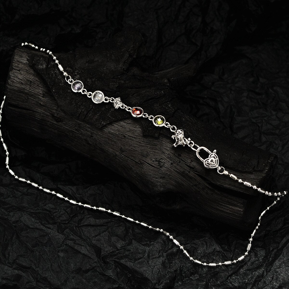Collier de perles en zircon coloré N1000