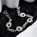 Bracelet chaîne gourmette à breloques froissées B1005