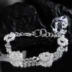 Bracelet chaîne gourmette à breloques froissées B1005