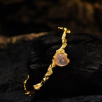 Bracelet ouvert froissé coeur agate B1050
