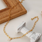 Collier de perles baroques à chaîne allongée N1048