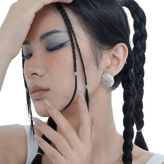 Boucles d'oreilles martelées motif érodé E1161