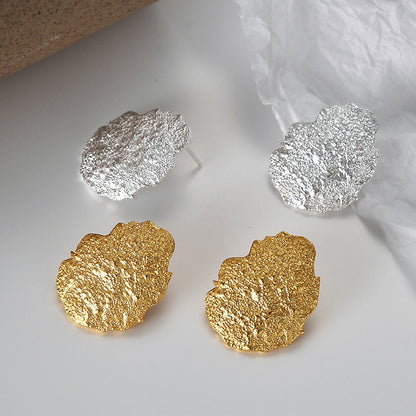 Boucles d'oreilles martelées motif érodé E1161