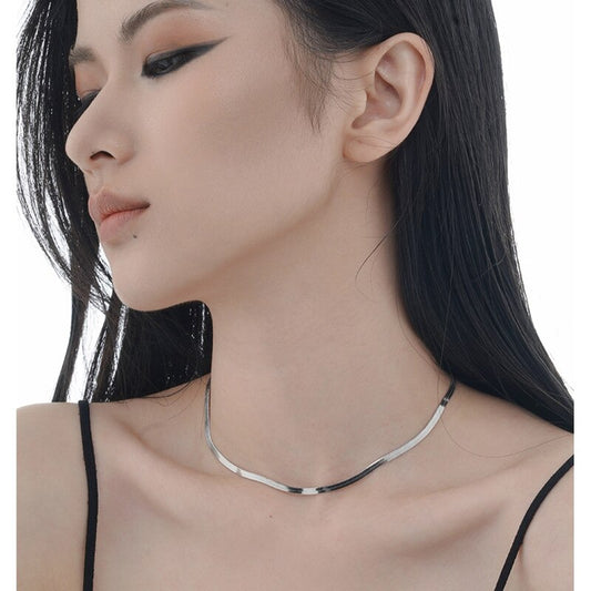 Collier chaîne serpent plate N1020