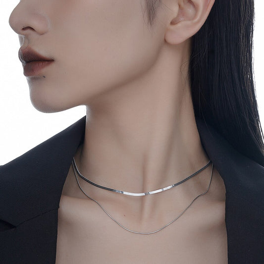 Collier chaîne serpent plate N1038