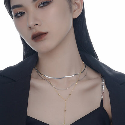 Collier chaîne serpent plate N1038