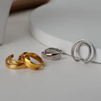 Boucle d'Oreille Créoles Tourbillonnantes Plates E1095, 1 Pièce