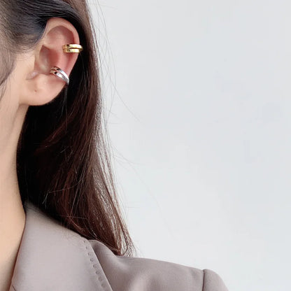 Boucle d'Oreille Créoles Tourbillonnantes Plates E1095, 1 Pièce