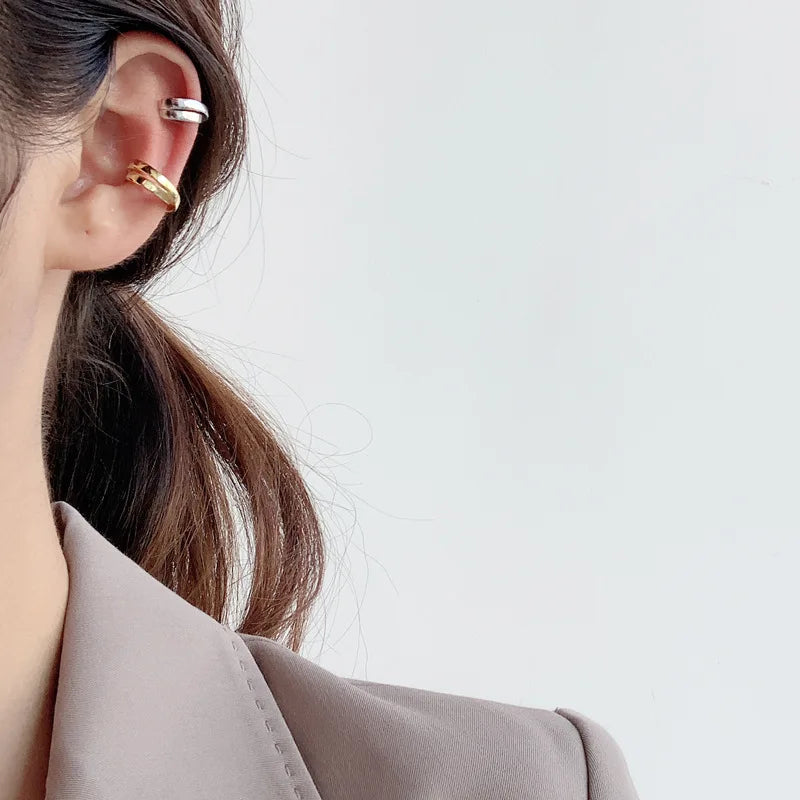 Boucle d'Oreille Créoles Tourbillonnantes Plates E1095, 1 Pièce