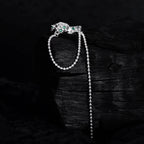 Boucle d'Oreille Longue Chaîne en CZ Vert E1130, 1 Pièce