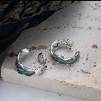 Clou d'oreille à élément corrodé en émail E1162, 1 pièce