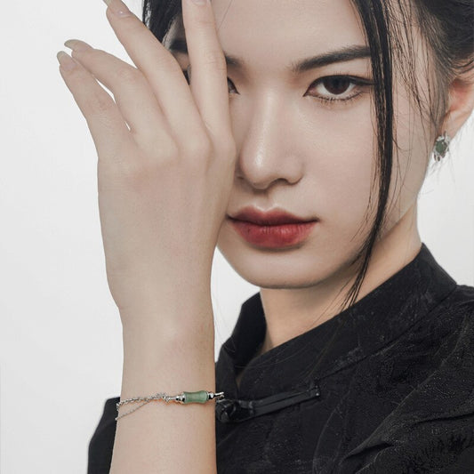 Bracelet Multi Chaînes Jade Bambou B1017