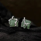 Boucle d'oreille élément écorce de jade E1157