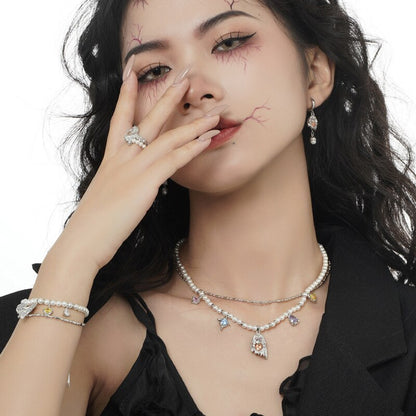 Collier de sorcière en perles esprit Halloween N1009