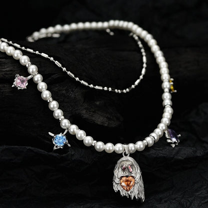 Collier de sorcière en perles esprit Halloween N1009