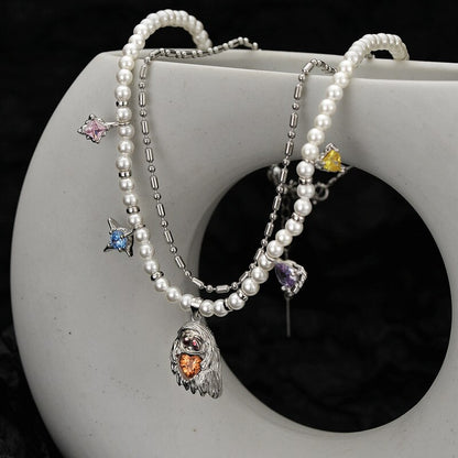 Collier de sorcière en perles esprit Halloween N1009