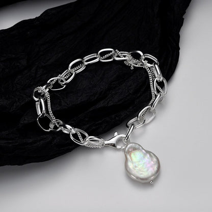 Bracelet à maillons en perles baroques B1025