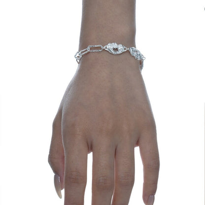 Bracelet à maillons froissés épais B1024