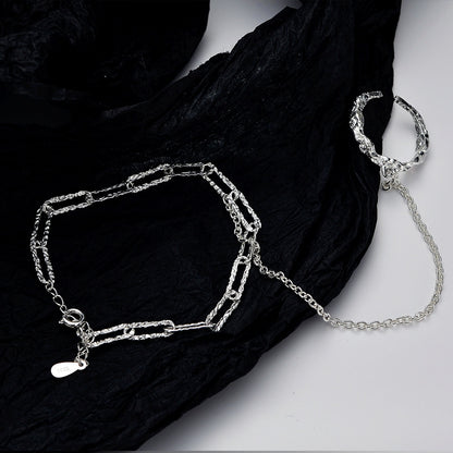 Bracelet à chaîne allongée texturé B1026