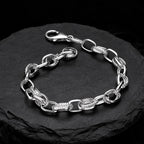 Bracelet chaîne torsadée texturée B1029