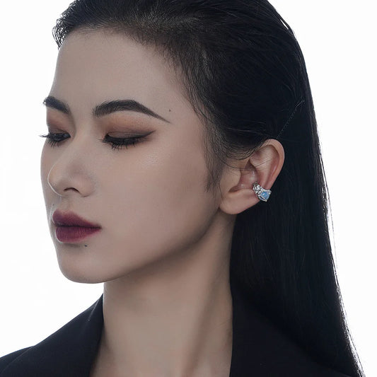 Manchette d'Oreille Originale Texturée Cœur E1183, 1 Pièce