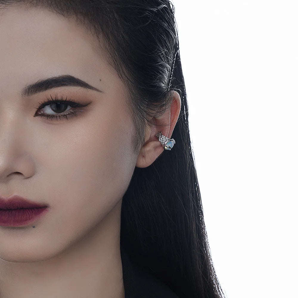 Manchette d'Oreille Originale Texturée Cœur E1183, 1 Pièce