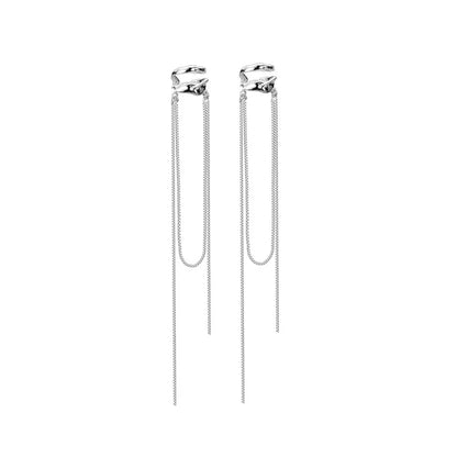 Boucle d'Oreille Longue Chaîne Ouverte E1114, 1 Pièce