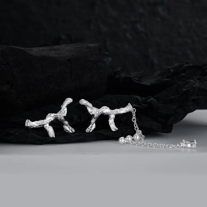 Boucle d'oreille irrégulière à longue chaîne E1182