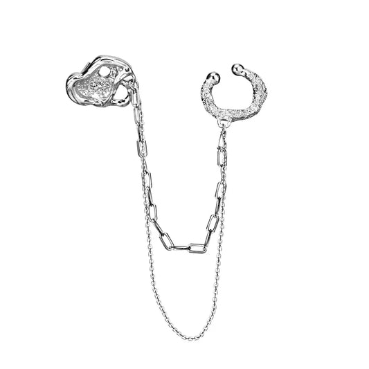 Bijou d'Oreille Irrégulier à Longue Chaîne E1208, 1 Pièce
