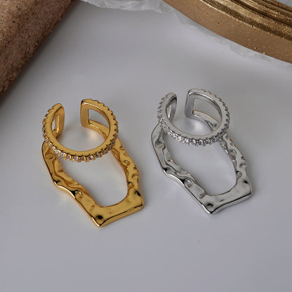 Boucle d'oreille non conformiste en filigrane pavée E1197 1 pièce