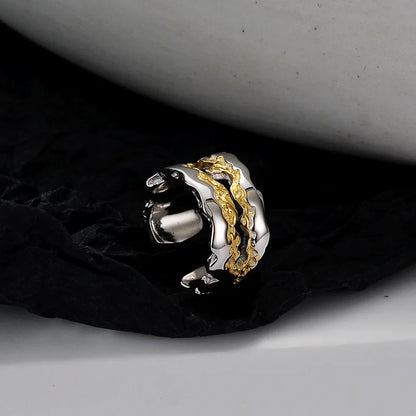 Manchette d'Oreille Large avec Incrustation Dorée E1132, 1 Pièce