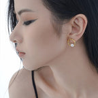 Clous d'oreilles créoles perles E1207