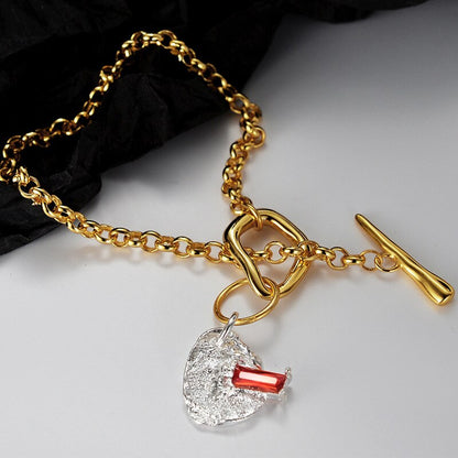 Bracelet texturé à barre en T irrégulière B1033