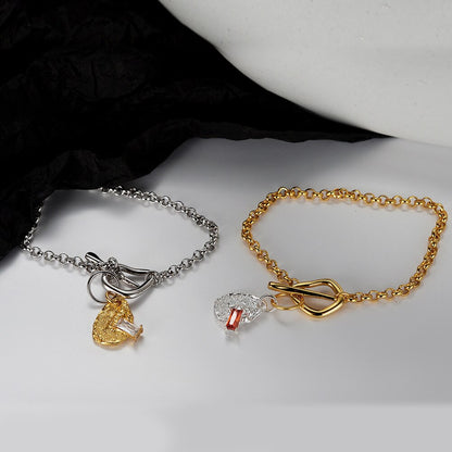 Bracelet texturé à barre en T irrégulière B1033